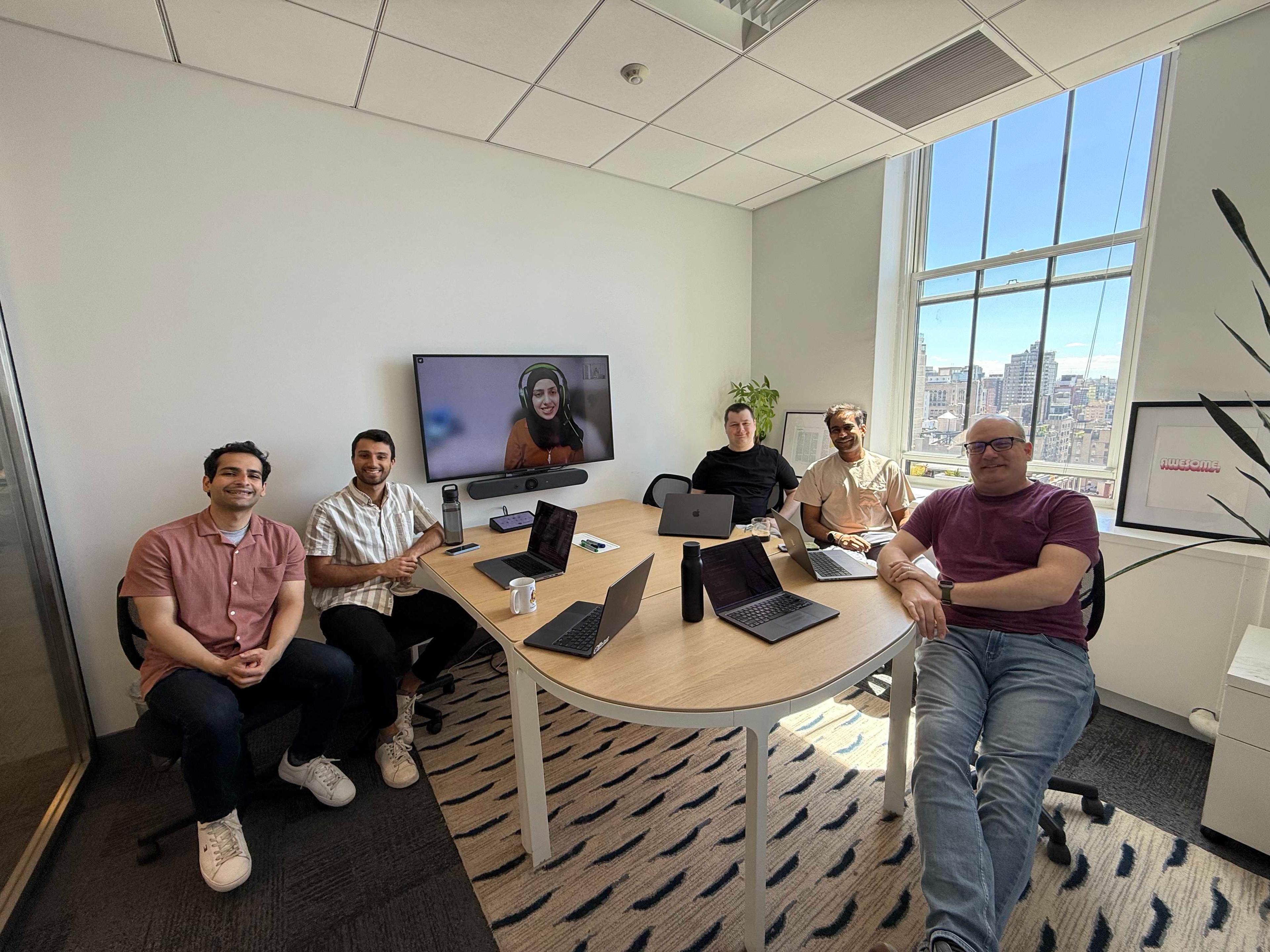 The team working together in the office